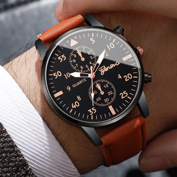 Business-Sport Leather Watch Set