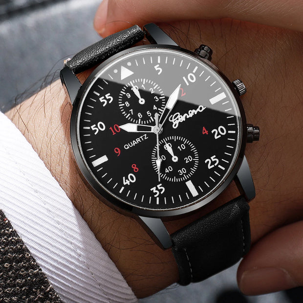 Business-Sport Leather Watch Set