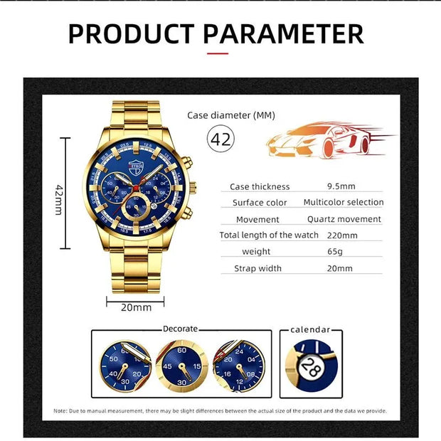 Men's Business Stainless Steel Quartz Watch