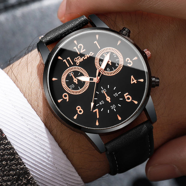 Business-Sport Leather Watch Set