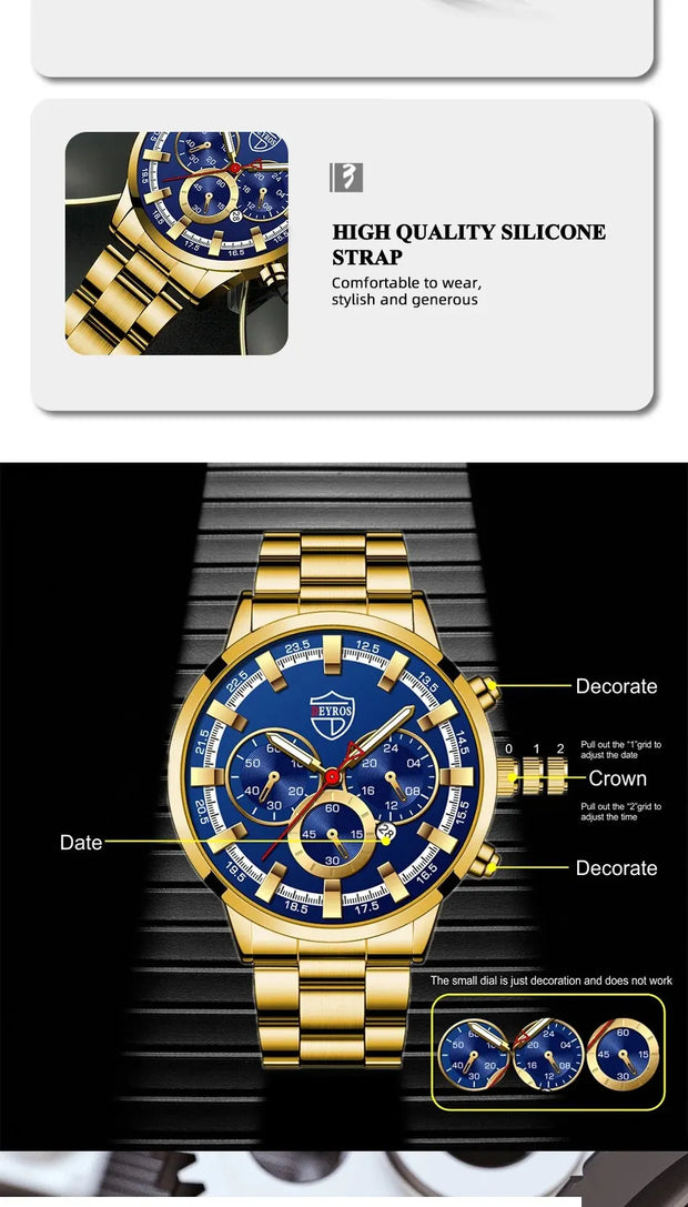 Men's Business Stainless Steel Quartz Watch