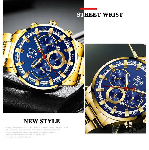 Men's Business Stainless Steel Quartz Watch