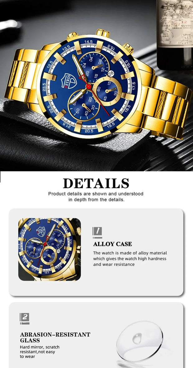 Men's Business Stainless Steel Quartz Watch